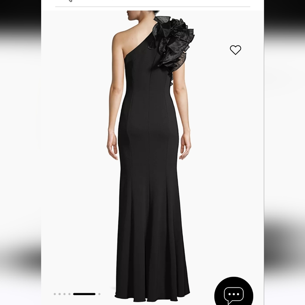 Aidan mattox by Adrianna papell organza ruffle one shoulder gown - Picture 3 of 11
